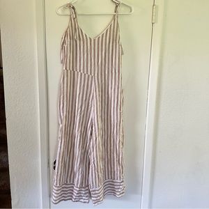 Everly Pink and white striped jumpsuit